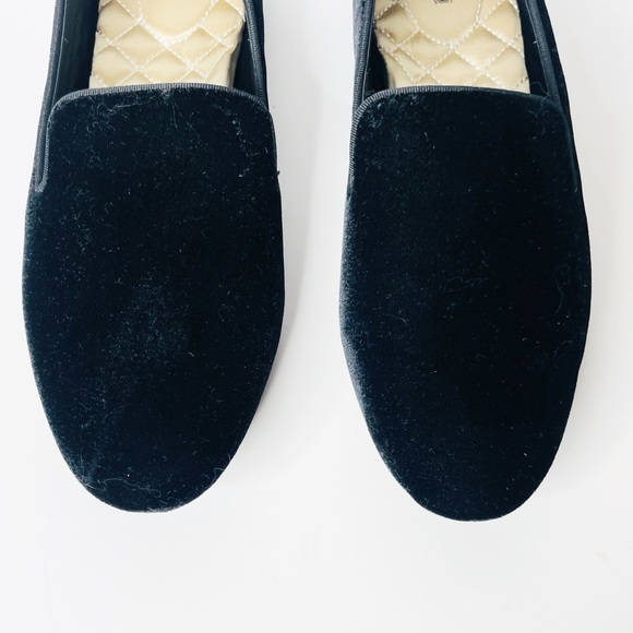 Birdies The Starling Black Velvet Round Toe Smoking Slippers Flats Size 8.5 - Picture 3 of 10